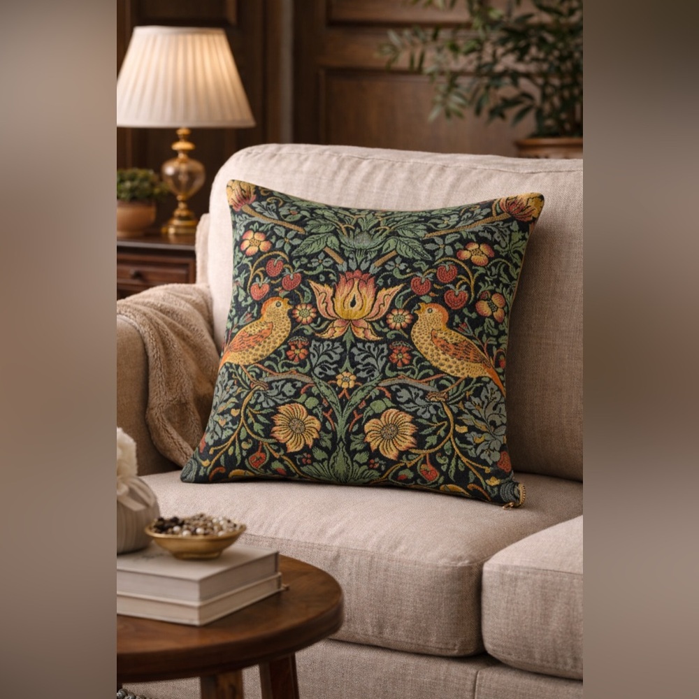 Metrax Craye William Morris Strawberry Thief Tapestry Pillow Cover 48cm Belgian